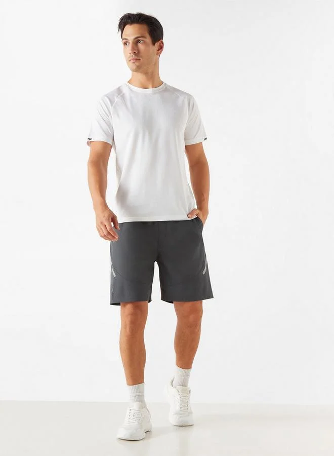ADOT by Splash Solid Shorts with Elasticated Waistband and Pockets