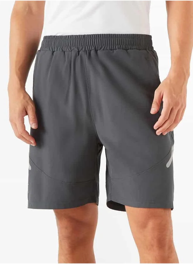 ADOT by Splash Solid Shorts with Elasticated Waistband and Pockets
