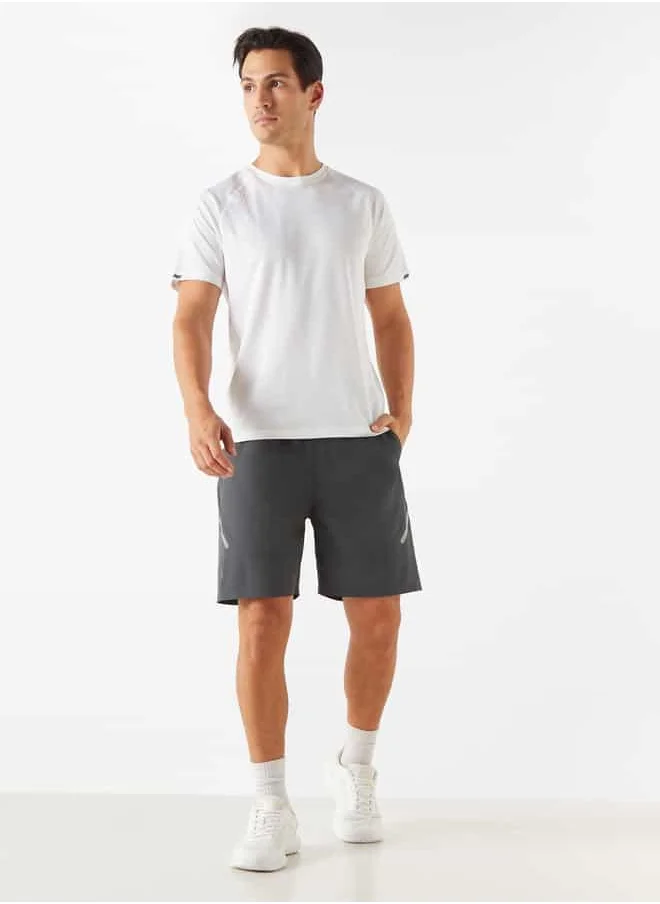 ADOT by Splash Solid Shorts with Elasticated Waistband and Pockets