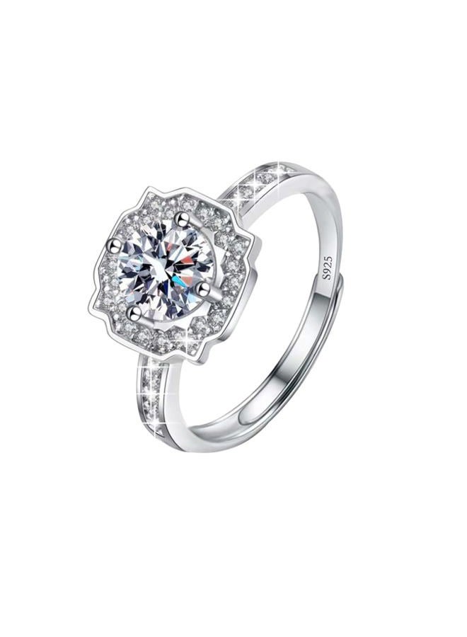 Luckilemon Moissanite Adjustable Engagement Ring, Promise Eternity Ring for Women,Wedding Rings,Jewelry Gift,Friendship Promise Fashion Jewelry Valentine Gifts for Women - Image 1