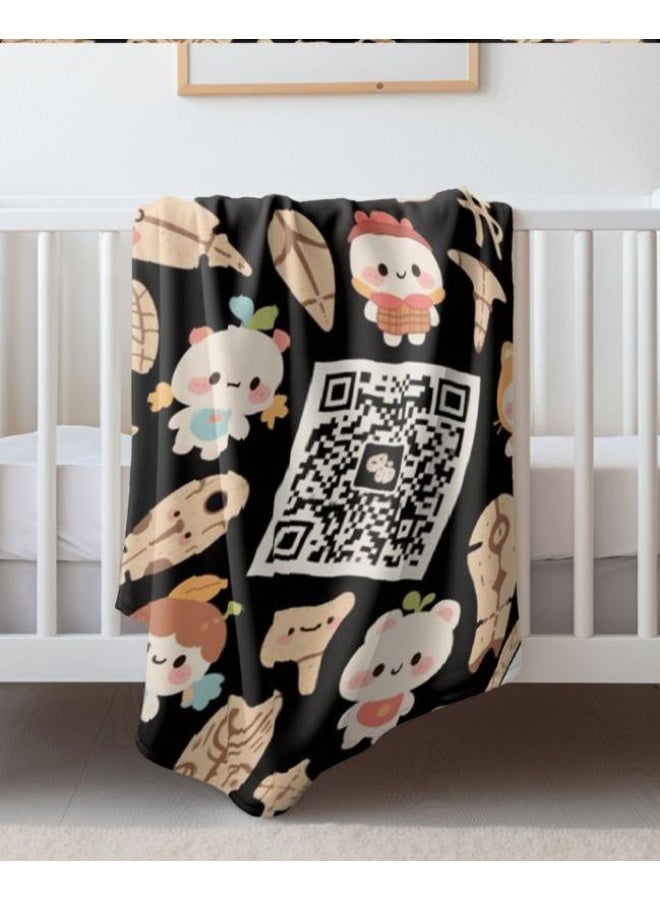 عام بطانية رقيقة من الفانيلا الكرتونية للأطفال والرضع (دافئة ومريحة، ومناسبة للنوم والألعاب) 70 سم * 100 سم - Image 1