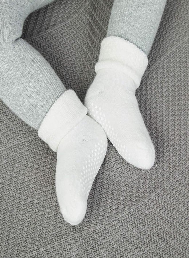 KETKAR Baby Socks Cotton Breathable Anti Skid Thick Warm Kids Socks Pack Of 1_White_6-12 Months - Image 2