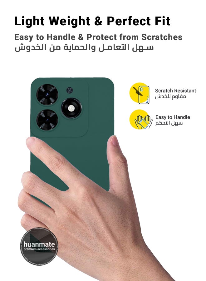huanmate Tecno Spark Go 2024 Silicone Cover Green - Premium 2.0mm TPU Silicon, Enhanced Camera Protection with Lens Shield, Shockproof & Water-Proof Cover for Tecno Spark Go 2024 - Image 3