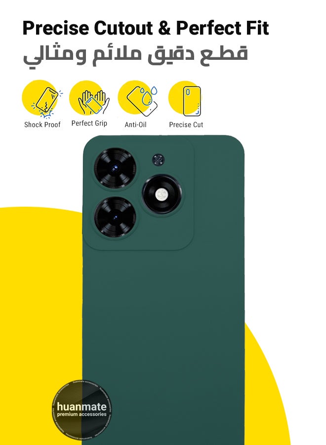 huanmate Tecno Spark Go 2024 Silicone Cover Green - Premium 2.0mm TPU Silicon, Enhanced Camera Protection with Lens Shield, Shockproof & Water-Proof Cover for Tecno Spark Go 2024 - Image 2