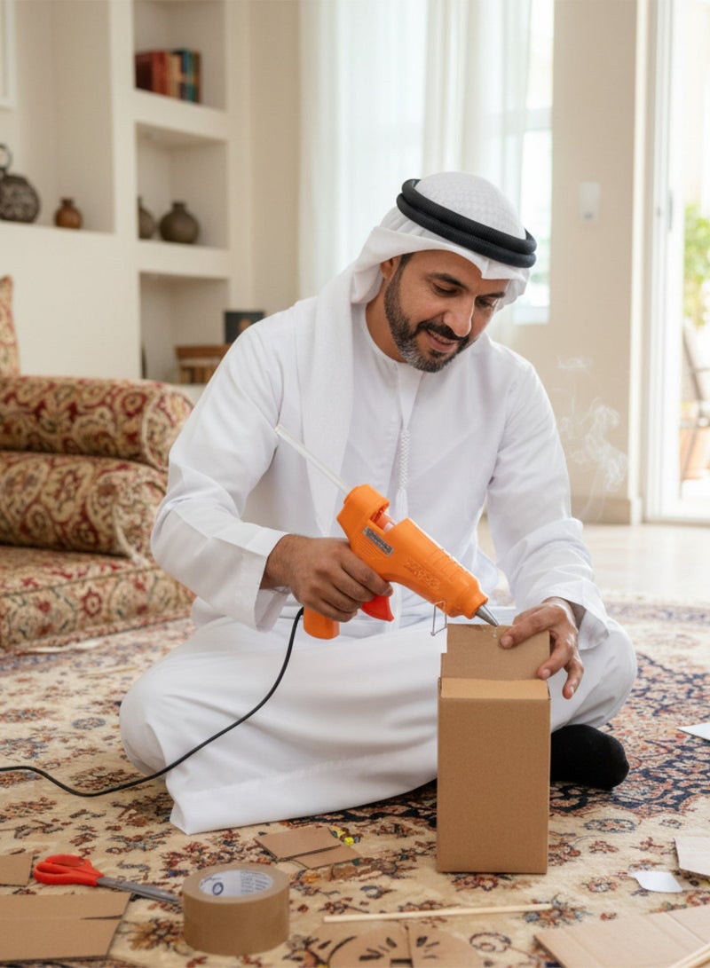 كونكورد مسدس غراء كهربائي 60 واط مع أعواد غراء 500 جم، قطر 11 مم، حرارة عالية - برتقالي - Image 4