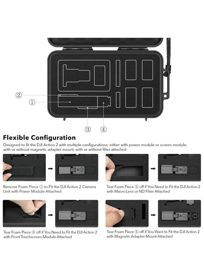 A210-OA Waterproof Hard Carrying Case for DJI Action 2 Camera and DJI Mic, Action 2 Dual Screen Combo, Power Combo, Action 2 Accessories, DJI Mic full system