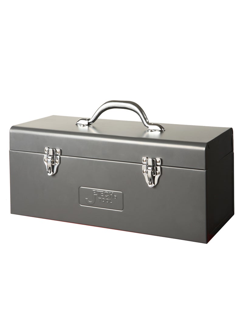 jetechtool Jetech Tool Box, 19-Inch Portable Steel Tool Box with Metal Latch Closure & Metal Handle, Rustproof Multi-Purpose Heavy Duty Toolbox, Grey - TB-19 - Image 1