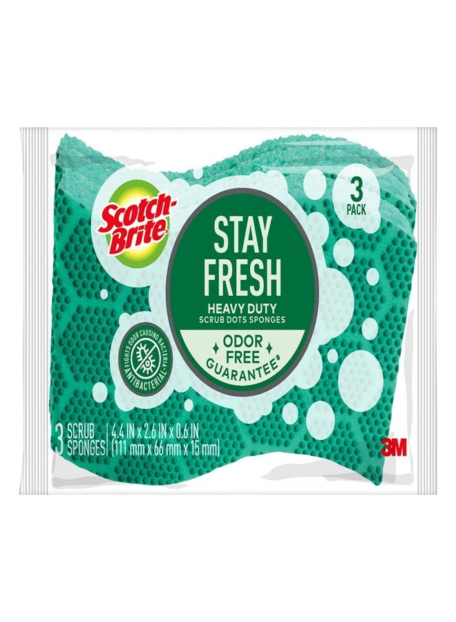Scotch Brite Scotch-Brite Scrub Dots Heavy Duty Scrub Sponge, 3 Scrub Sponges - Image 1