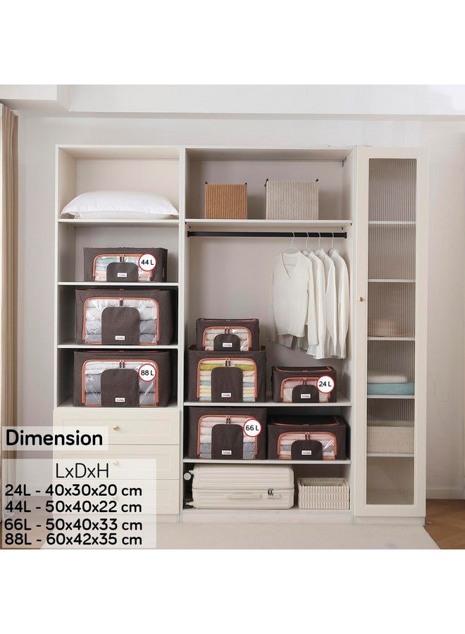 BlushBees Living Box - 600D Oxford Fabric Closet Organizer Cloth Storage Boxes for Wardrobe - 44 Litre, Pack of 2, Espresso Brown (AR-2087) - Image 3