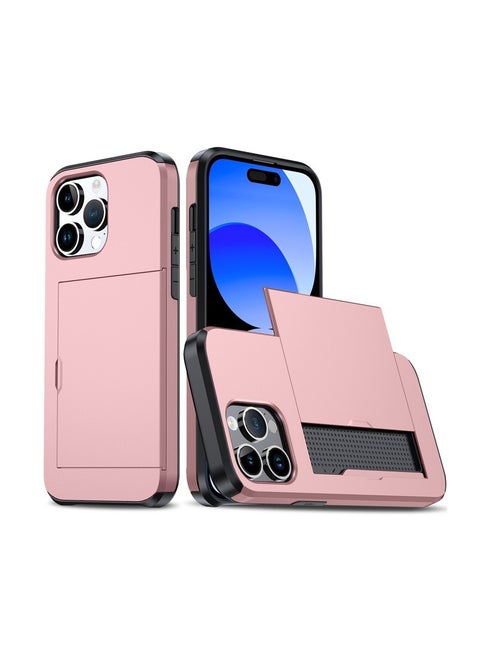 for iPhone 15/15 Plus/15 Pro/15 Pro Max Case with Card Holder Wallet Case with Hidden Card Slot, Heavy Dual Layer Shockproof Protective Phone Cover