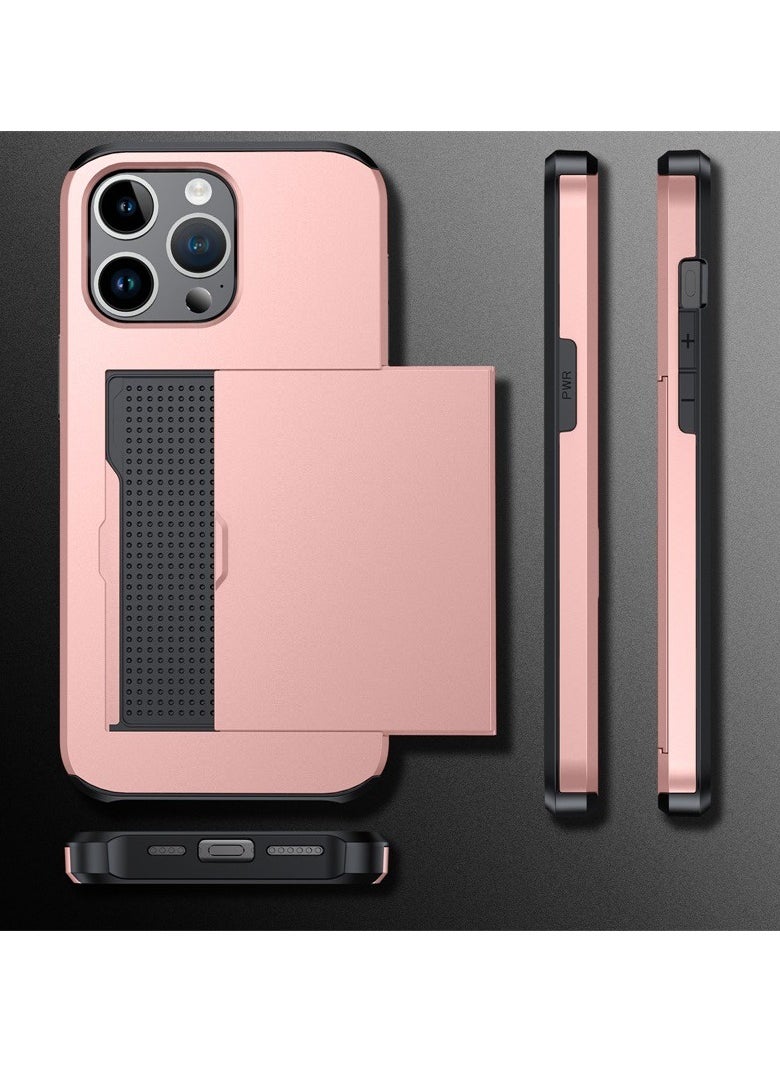 Generic - for iPhone 15/15 Plus/15 Pro/15 Pro Max Case with Card Holder Wallet Case with Hidden Card Slot, Heavy Dual Layer Shockproof Protective Phone Cover - Image 1