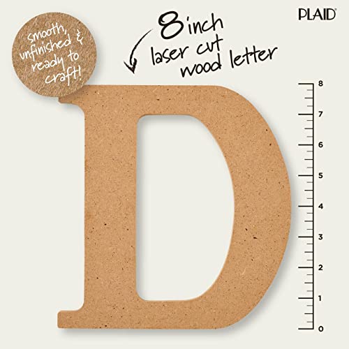 Plaid Unfinished Wood Letter, 8" Wooden Surface Perfect for DIY Arts and Crafts Projects, 63583 - Image 2
