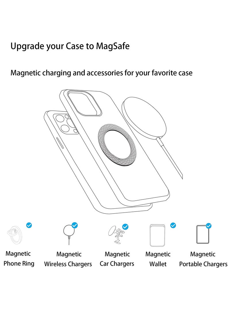 2 Pcs Phone Magnetic Ring, Compatible with Magsafe Wireless Charger for iPhone 13/ 13 Pro/ 13 Mini/ 13 Pro Max/ 12 and for Huawei Receiver Wireless Car Charger Metal Ring with Sticker  - Image 5