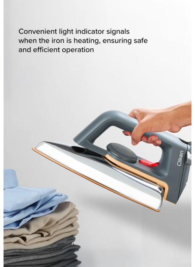 Clikon Medium Heavy Iron 1200W – Auto Cut-Off, Non-Stick Soleplate, 2-Year Warranty For Efficient & Safe Ironing 1200 W CK4137 Mate Black/Silver - Image 4