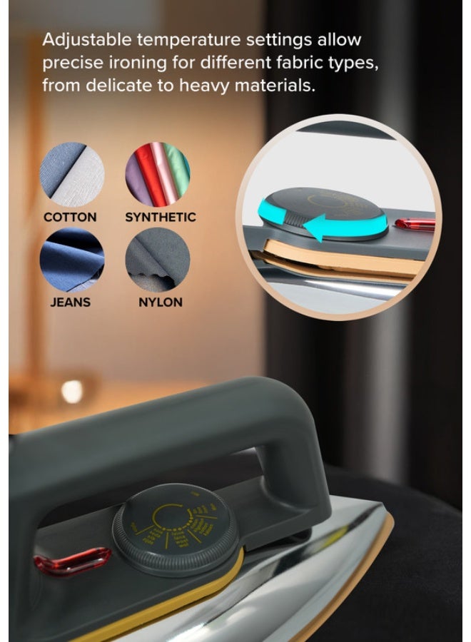 Clikon Medium Heavy Iron 1200W – Auto Cut-Off, Non-Stick Soleplate, 2-Year Warranty For Efficient & Safe Ironing 1200 W CK4137 Mate Black/Silver - Image 5