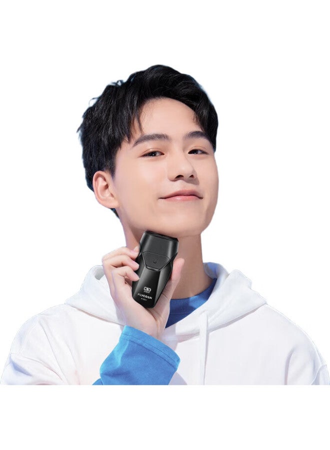 FLYCO ماكينة حلاقة كهربائية ذكية مزدوجة الرأس قابلة للغسل بالكامل ماكينة حلاقة محمولة صغيرة للرجال هدية عيد ميلاد للصديق أو الأب Fs887 أسود - Image 3