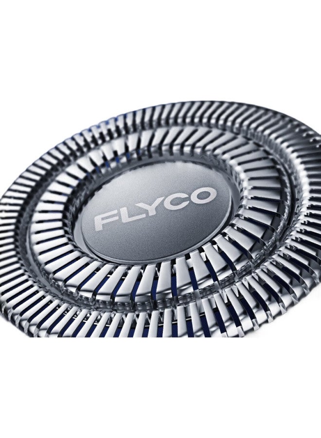 FLYCO ماكينة حلاقة كهربائية ذكية مزدوجة الرأس قابلة للغسل بالكامل ماكينة حلاقة محمولة صغيرة للرجال هدية عيد ميلاد للصديق أو الأب Fs887 أسود - Image 1