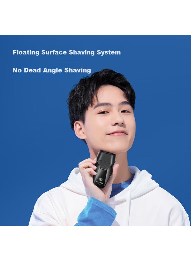 Flyco Smart Electric Shaver Double Head Full Body Washable Shaver Portable Mini Men's Shaver Birthday Gift For Boyfriend Father Fs887 Black - Image 2