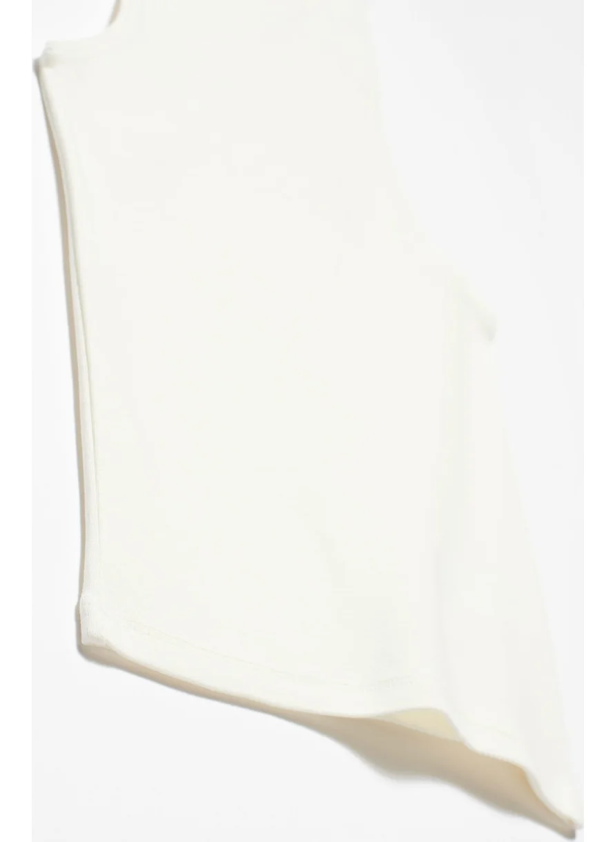 ديلفين 3694 Halter Collar Tshirt-Ecru