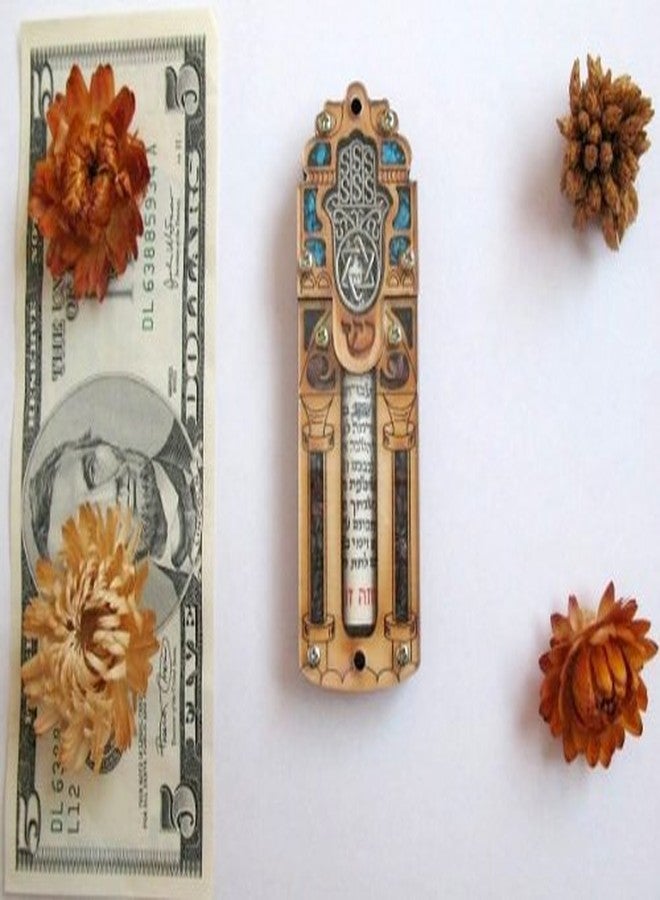 YourHolyLandStore Star of David & Hamesh Hamsa Hand Mezuzah with Shema Israel Scroll - Image 2