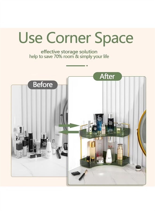 Bukela 2-Tier 90° Corner Bathroom Counter Organizer, Skin Care Cosmetics Organizer Dresser Tray, Perfume and Cosmetics Dresser Organizer - Image 4