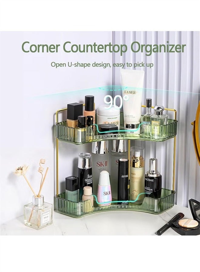 Bukela 2-Tier 90° Corner Bathroom Counter Organizer, Skin Care Cosmetics Organizer Dresser Tray, Perfume and Cosmetics Dresser Organizer - Image 5