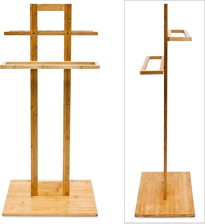 Elegant Classic Freestanding Towel Stand Floor Standing Towel StandBath OrganizerTowel Drying Rack 45 x 22 x 86 TR15  - Image 5