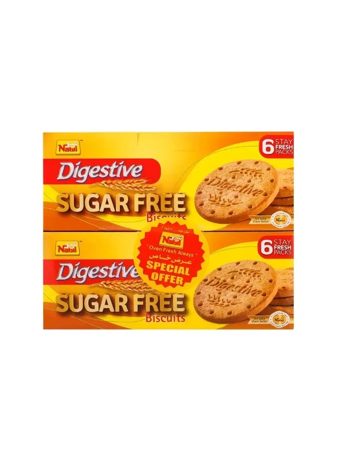 Nabil Digestive Sugar Free Biscuit- Pack of 2 x 250 gm - Image 1