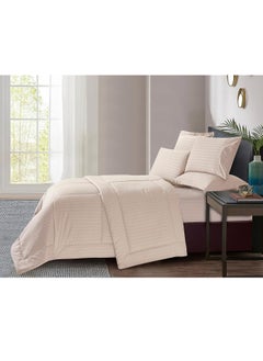 Donetella Hotel Style Comforter Set 6-Pcs Double Size All Season Broken Stripes Quilted Comforter Bedding Set With Down Alternative Filing,French Oak  - Image 3