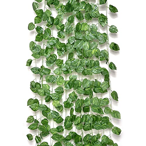 VRCT Artificial Garlands Hanging Leaves (Green, 6.5 Feet Each) (12 Strings) - Image 4