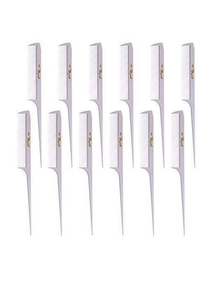Krest Cleopatra 81/2 Inch Rattail Combs Extra Fine Tooth. Rat Tail Comb Model 441. Color White. 1 Dozen. - Image 4