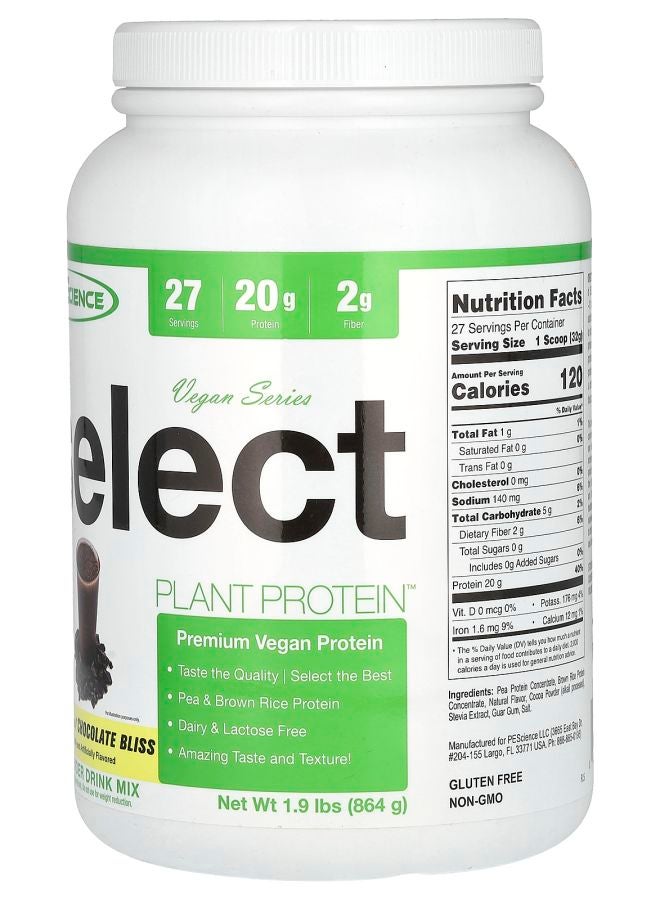 PEScience Vegan Series Select Plant Protein™ Indulgent Chocolate Bliss 1.9 lbs (864 g) - Image 2