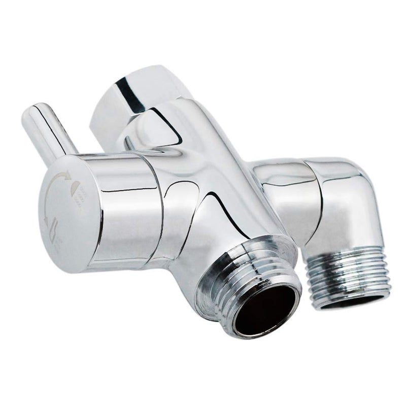 Brass Shower Arm Diverter Valve for Handheld Shower Head and Fixed Spray Head G12 3 Way Universal Bathroom System Component Replacement Part Polished Chrome