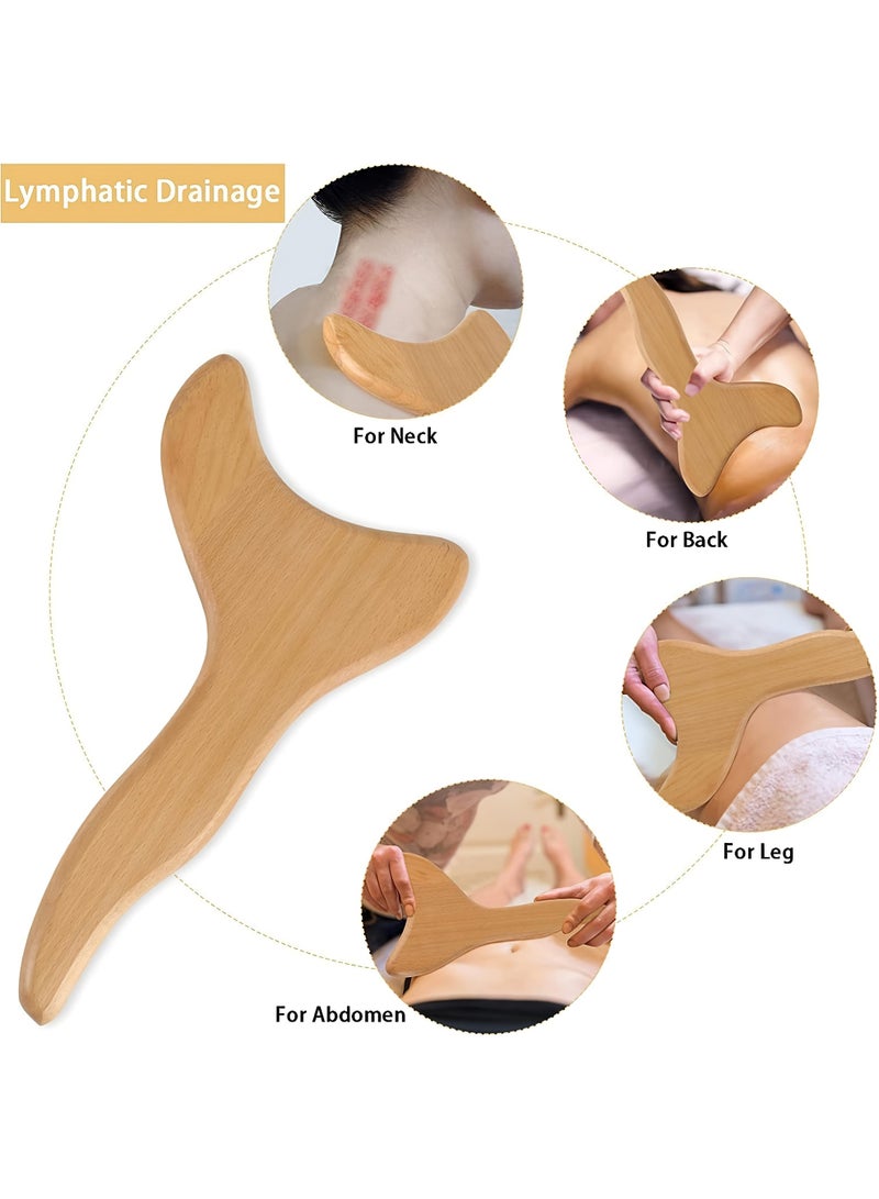 Loucky Loucky Wood Therapy Massage Tools, Wooden Gua Sha Kits, Y-Shape Gua Sha Board & 9-Roller Massage Tool, Used for Lymphatic Drainage & Muscle Tension Relief, Maderoterapia, Anti-Cellulite, Body Sculpting & Contouring  - Image 5