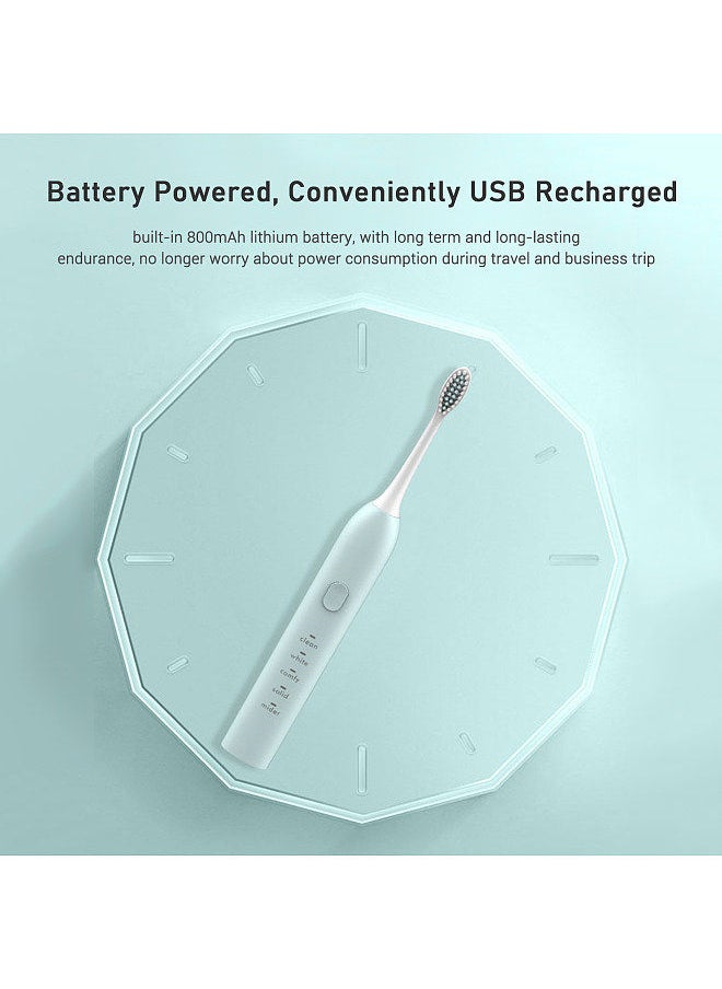 Generic - USB Sonic Electric Toothbrush 5 Modes Rechargeable Automatic Vibration Toothbrush for Adult Dental Care with 3 Replaceable Toothbrush Heads - Image 1