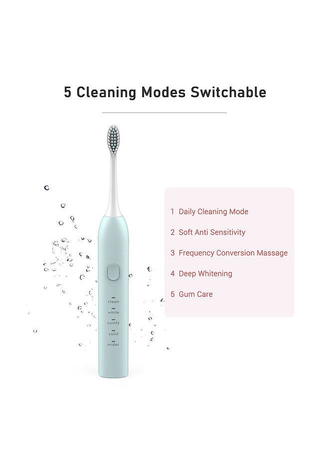 Generic - USB Sonic Electric Toothbrush 5 Modes Rechargeable Automatic Vibration Toothbrush for Adult Dental Care with 3 Replaceable Toothbrush Heads - Image 1