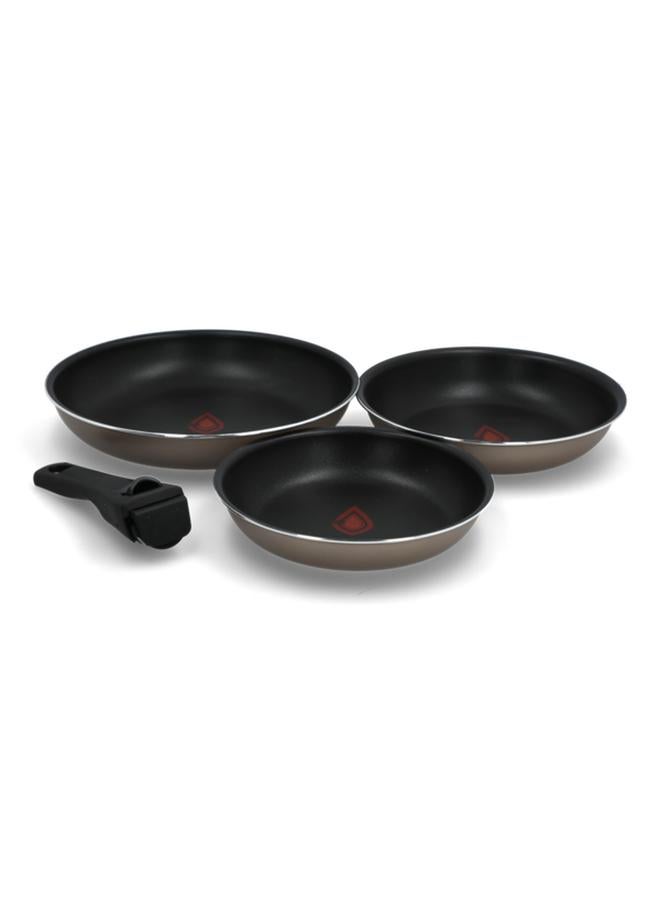 BERGNER 3-Piece Durable Frying Pan Set with Removable Handle Black and Grey BG-34801 - Image 1