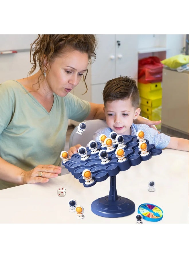 Interactive Spaceman Balance Board Tabletop Game for Kids - Educational Parent-Child Toy with Astronaut Figurines, Focus Training Brain Puzzle, Durable Jenga Style Game for Ages 3-6  - Image 1