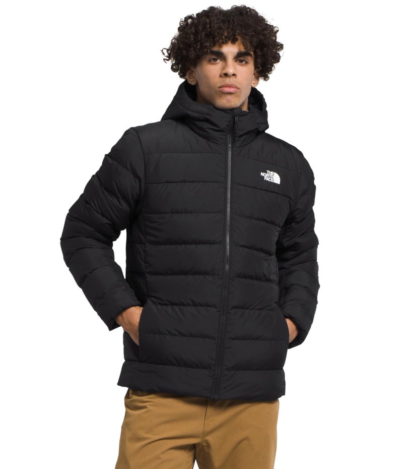 THE NORTH FACE Mens Aconcagua 3 Hooded Jacket Insulated Winter Coat Wind Water Resistant Attached 3 Piece Hood with Cinch Cord TNF BlackNPF Medium