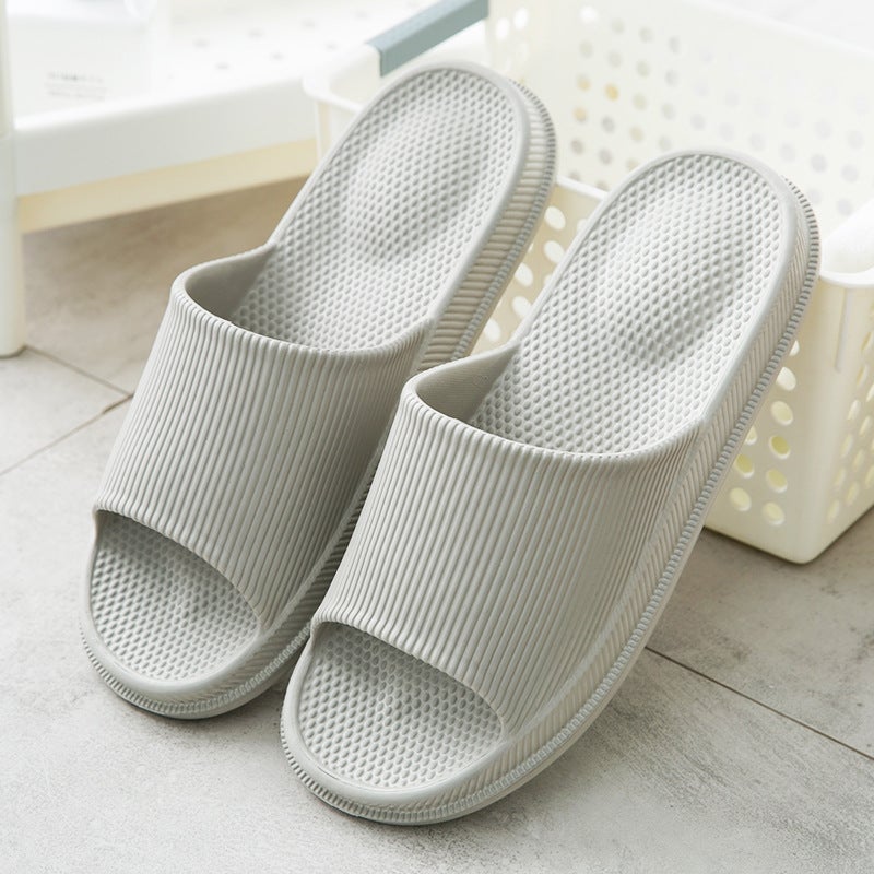 2024 Couples Home Slippers Non-Slip Thick Sole Grey 