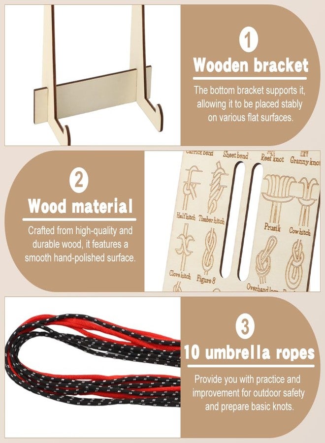 Restynic Learn Knot Training Board with 16 Knotting Methods - Wooden Knot Tying Kit for Outdoor Camping & Sailing - Image 4