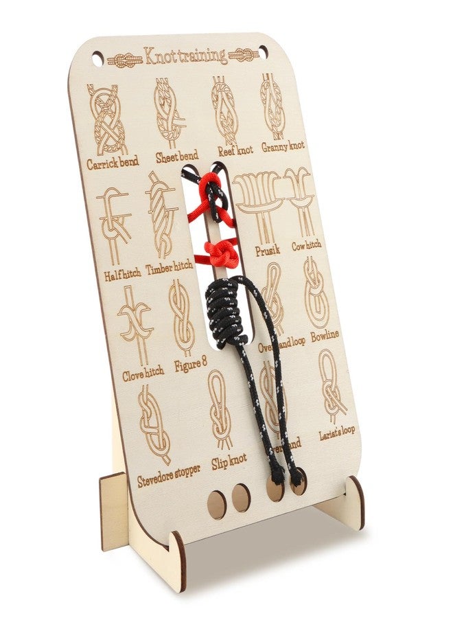 Restynic Learn Knot Training Board with 16 Knotting Methods - Wooden Knot Tying Kit for Outdoor Camping & Sailing - Image 1