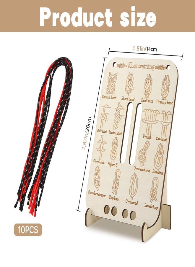 Restynic Learn Knot Training Board with 16 Knotting Methods - Wooden Knot Tying Kit for Outdoor Camping & Sailing - Image 2