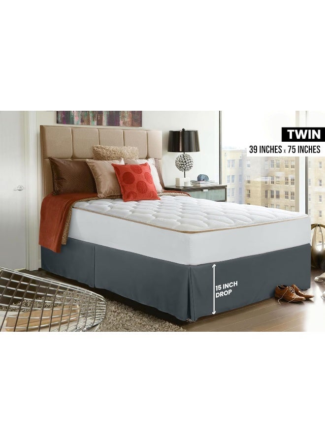 Utopia Bedding Twin Bed Skirt - Soft Quadruple Pleated Ruffle - Easy Fit With 15 Inch Tailored Drop - Hotel Quality, Shrinkage And Fade Resistant - Image 5