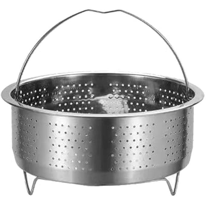 صينية طهي بالبخار من الفولاذ المقاوم للصدأ مع مقبض سلة خضراوات بديلة صينية شبكية للمطبخ - Image 5