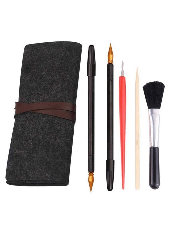 LOOKSEVEN Scratch Tools Set Scraper Pen 6 Pcs Scratching Art Tools Sketch Arts Set Scratch Color Pen Stick Scraper With Tool Bag For Sketch Art Painting - Image 1
