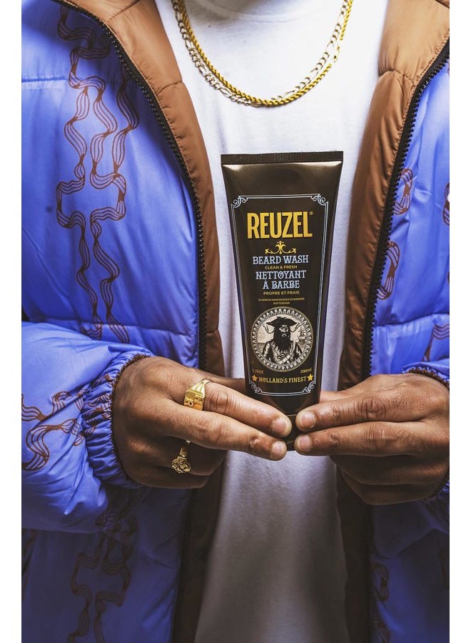 Reuzel REUZEL Clean & Fresh Beard Wash, Softens Beard, Cleanses and Moisturizes, Gentle, Non-Comedogenic, Vegan Formula, Light Citrus Mint Scent, For All Skin Types, 6.76 oz - Image 3