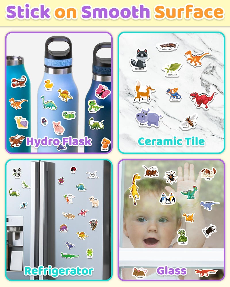 Benresive Reusable Sticker Books for Kids 2-4, Sticker Books for Toddlers 1-3, Toddler Sticker Book Age 2-4, Toddler Travel Toys Activities Crafts Gifts - Animals, Dinosaurs and Insect - Image 4