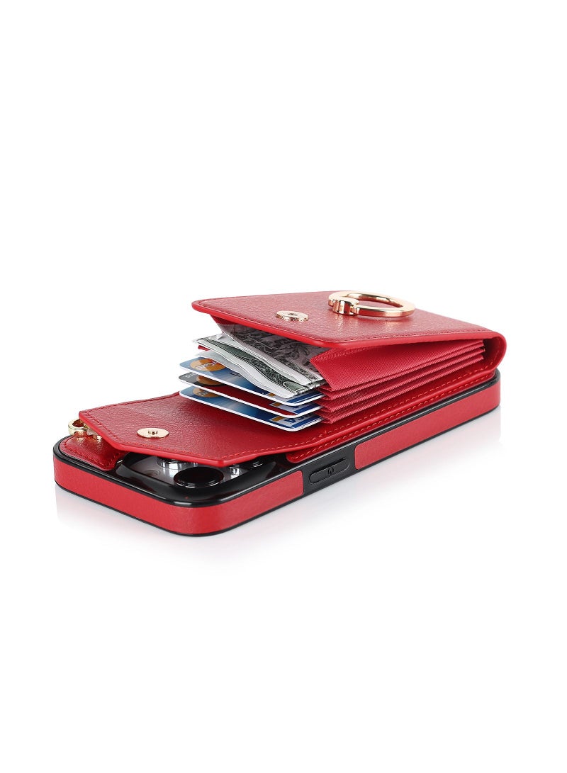 Suteni Back Cover Leather Hidden Card Slots Phone Case for iPhone - Image 3