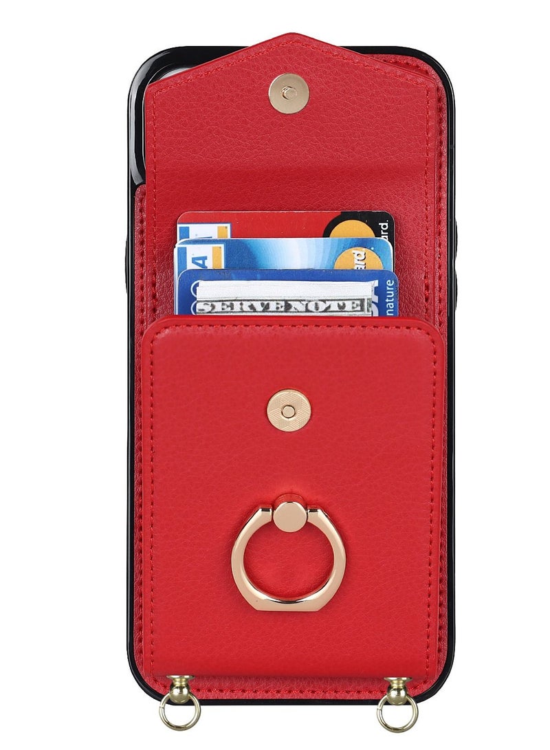 Suteni Back Cover Leather Hidden Card Slots Phone Case for iPhone - Image 2